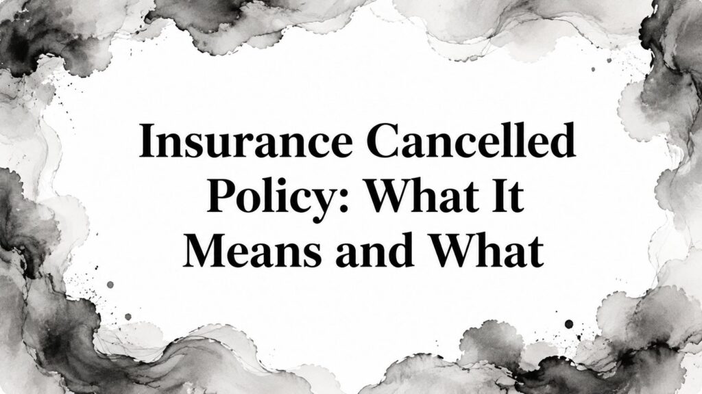 Insurance Cancelled Policy: What It Means and What