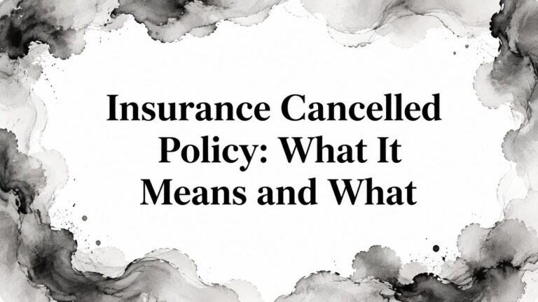 Insurance Cancelled Policy: What It Means and What