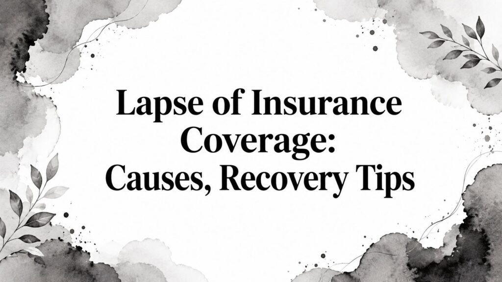 Lapse of Insurance Coverage: Causes, Recovery Tips