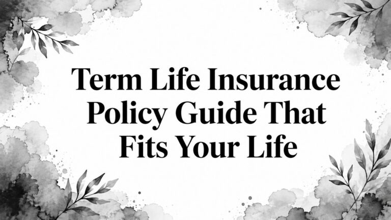 Term Life Insurance Policy Guide That Fits Your Life