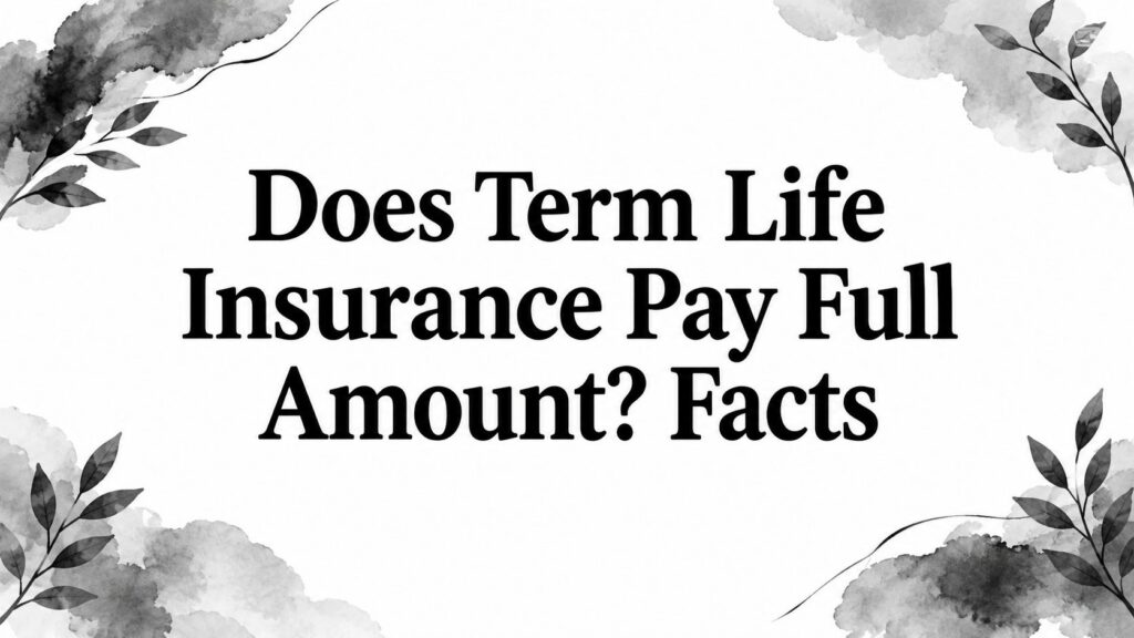 Does Term Life Insurance Pay Full Amount? Facts