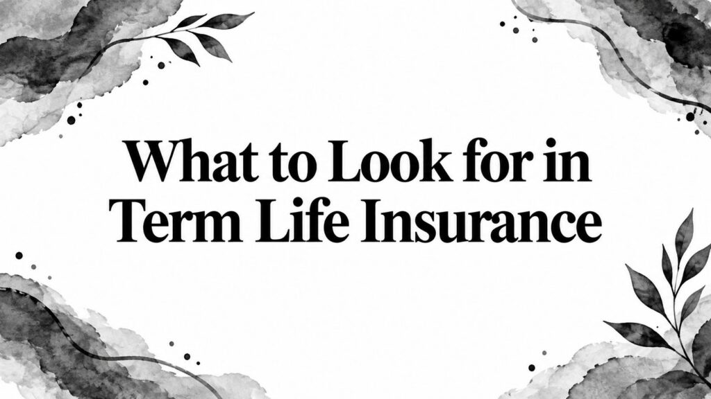 What to Look for in Term Life Insurance